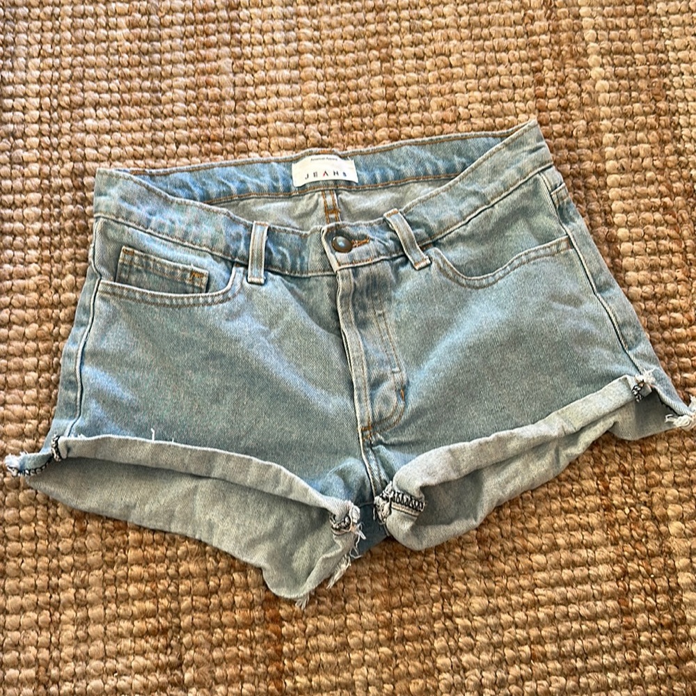 American apparel high waisted denim shorts size 25